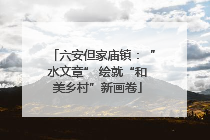 六安但家庙镇：“水文章” 绘就“和美乡村”新画卷