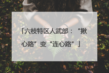 六枝特区人武部：“揪心路”变“连心路”