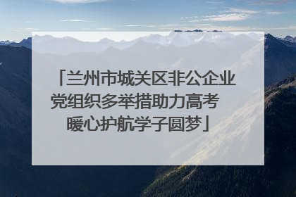 兰州市城关区非公企业党组织多举措助力高考 暖心护航学子圆梦