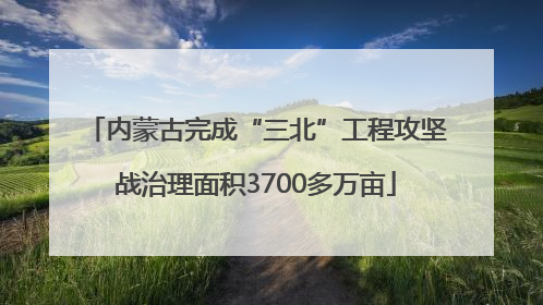 内蒙古完成“三北”工程攻坚战治理面积3700多万亩