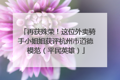 再获殊荣！这位外卖骑手小姐姐获评杭州市道德模范（平民英雄）