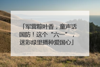 军营粽叶香，童声话国防！这个“六一”，迷彩绿里播种爱国心