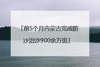 前5个月内蒙古完成防沙治沙900余万亩