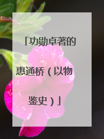 功勋卓著的惠通桥（以物鉴史）