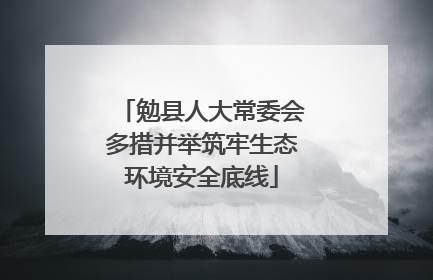 勉县人大常委会多措并举筑牢生态环境安全底线
