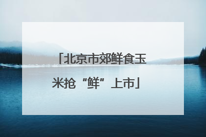 北京市郊鲜食玉米抢“鲜”上市
