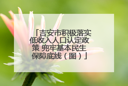 吉安市积极落实低收入人口认定政策 兜牢基本民生保障底线（图）