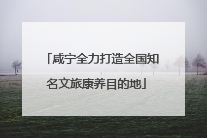 咸宁全力打造全国知名文旅康养目的地