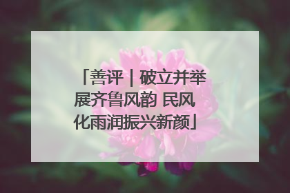 善评｜破立并举展齐鲁风韵 民风化雨润振兴新颜