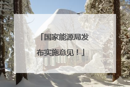 国家能源局发布实施意见！
