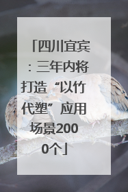 四川宜宾：三年内将打造“以竹代塑”应用场景2000个