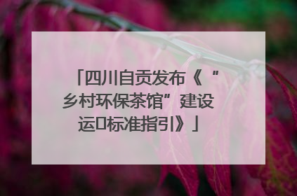 四川自贡发布《“乡村环保茶馆”建设运⾏标准指引》
