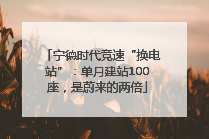 宁德时代竞速“换电站”：单月建站100座，是蔚来的两倍