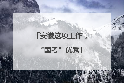 安徽这项工作，“国考”优秀