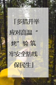 多措并举应对高温“烤”验 筑牢安全防线保民生