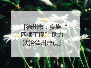 德州市：实施“四项工程” 助力法治德州建设