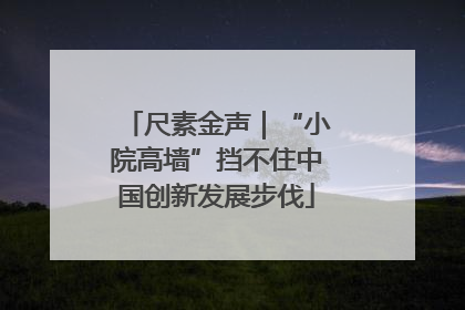 尺素金声｜“小院高墙”挡不住中国创新发展步伐