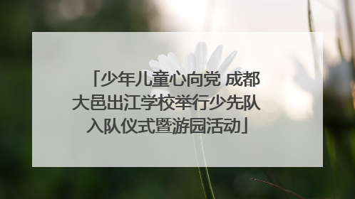 少年儿童心向党 成都大邑出江学校举行少先队入队仪式暨游园活动