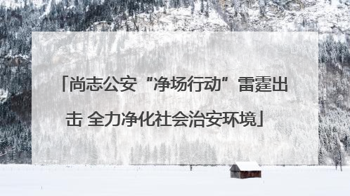 尚志公安“净场行动”雷霆出击 全力净化社会治安环境