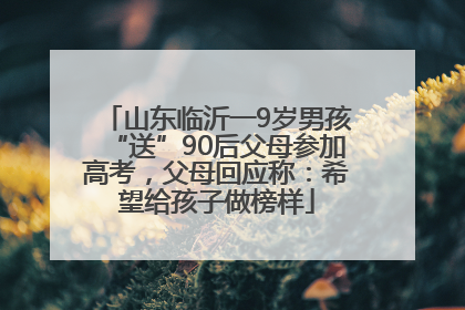 山东临沂一9岁男孩“送”90后父母参加高考，父母回应称：希望给孩子做榜样