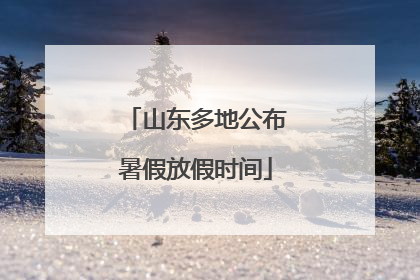 山东多地公布暑假放假时间
