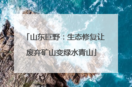 山东巨野：生态修复让废弃矿山变绿水青山