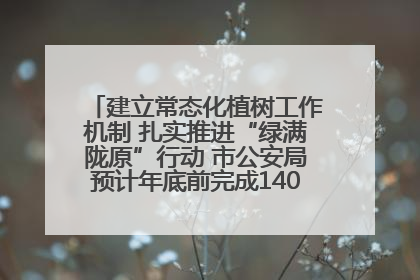 建立常态化植树工作机制 扎实推进“绿满陇原”行动 市公安局预计年底前完成1402亩绿化任务