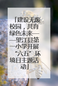 建设无废校园，共育绿色未来——望江县第一小学开展“六五”环境日主题活动