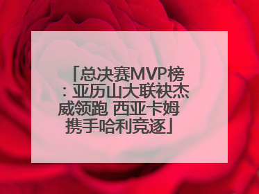 总决赛MVP榜：亚历山大联袂杰威领跑 西亚卡姆携手哈利竞逐