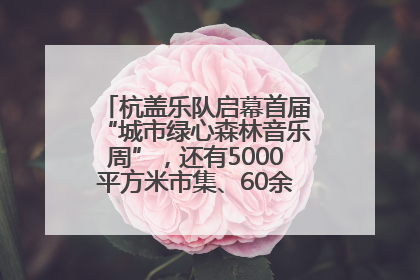 杭盖乐队启幕首届“城市绿心森林音乐周”，还有5000平方米市集、60余场免费活动等你来