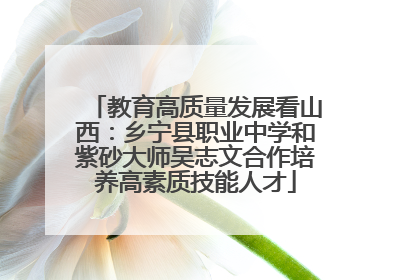教育高质量发展看山西：乡宁县职业中学和紫砂大师吴志文合作培养高素质技能人才