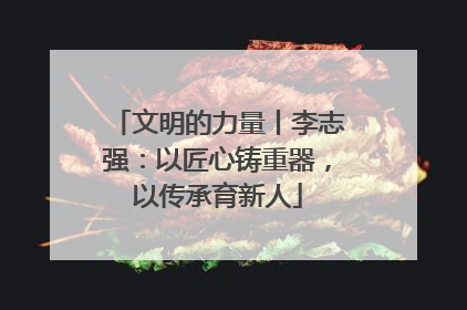 文明的力量丨李志强：以匠心铸重器，以传承育新人