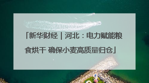 新华财经｜河北：电力赋能粮食烘干 确保小麦高质量归仓