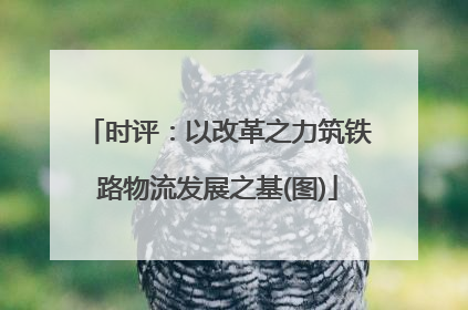 时评：以改革之力筑铁路物流发展之基(图)