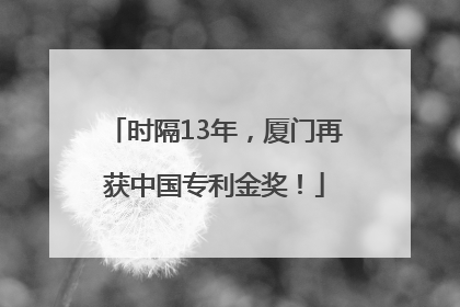 时隔13年，厦门再获中国专利金奖！