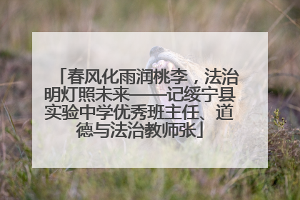 春风化雨润桃李，法治明灯照未来——记绥宁县实验中学优秀班主任、道德与法治教师张