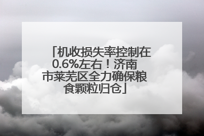 机收损失率控制在0.6%左右！济南市莱芜区全力确保粮食颗粒归仓