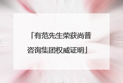 有范先生荣获尚普咨询集团权威证明