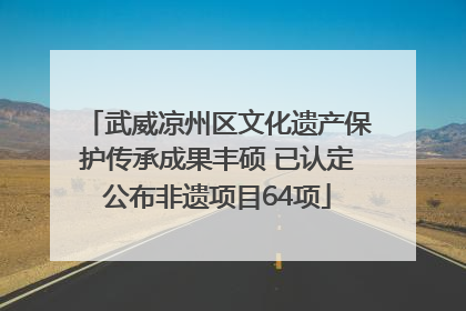 武威凉州区文化遗产保护传承成果丰硕 已认定公布非遗项目64项