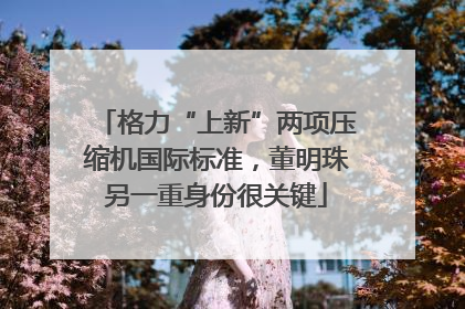 格力“上新”两项压缩机国际标准，董明珠另一重身份很关键