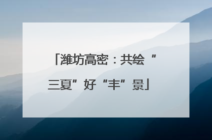 潍坊高密：共绘“三夏”好“丰”景