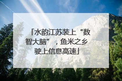 水韵江苏装上“数智大脑”，鱼米之乡驶上信息高速