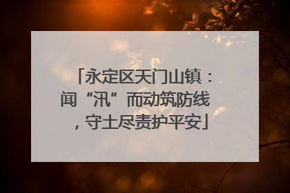 永定区天门山镇：闻“汛”而动筑防线，守土尽责护平安