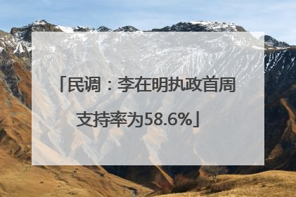民调：李在明执政首周支持率为58.6%