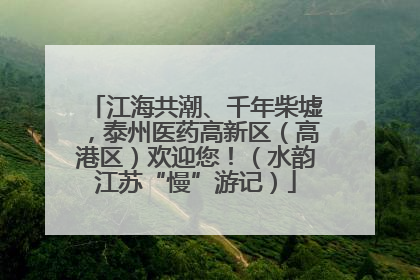 江海共潮、千年柴墟，泰州医药高新区（高港区）欢迎您！（水韵江苏“慢”游记）