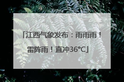 江西气象发布：雨雨雨！雷阵雨！直冲36°C