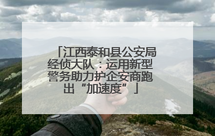 江西泰和县公安局经侦大队：运用新型警务助力护企安商跑出“加速度”