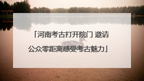 河南考古打开院门 邀请公众零距离感受考古魅力