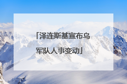 泽连斯基宣布乌军队人事变动