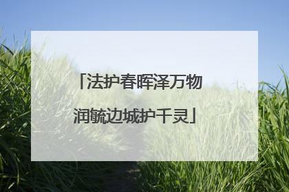 法护春晖泽万物 润毓边城护千灵